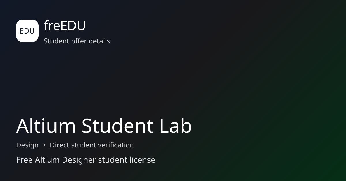 Altium Student Lab for students | freEDU